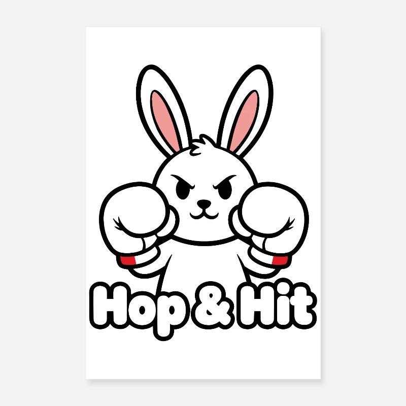 Hop & Hit Bunny Fighter Poster 40 x 60 cm