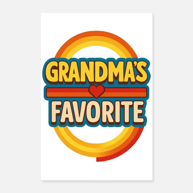 Omas Lieblings-Retro-Regenbogen Poster 40x60 cm