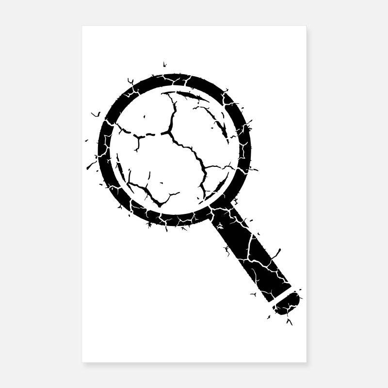 Broken magnifying glass sliver glass vector Poster 16" x 24" (40x60 cm)