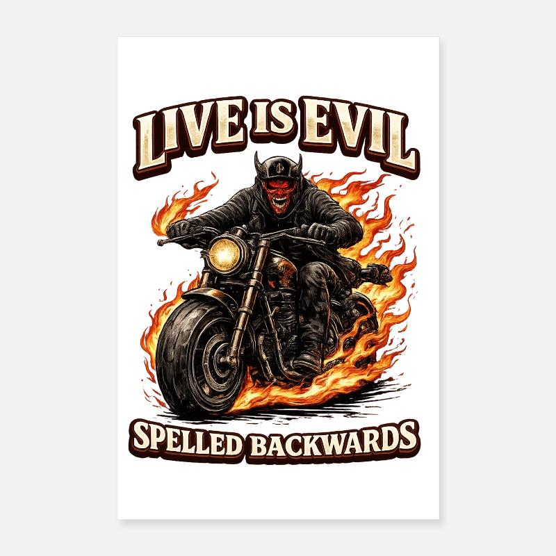 Live Is Evil Spelled Backwards Poster 40x60 cm