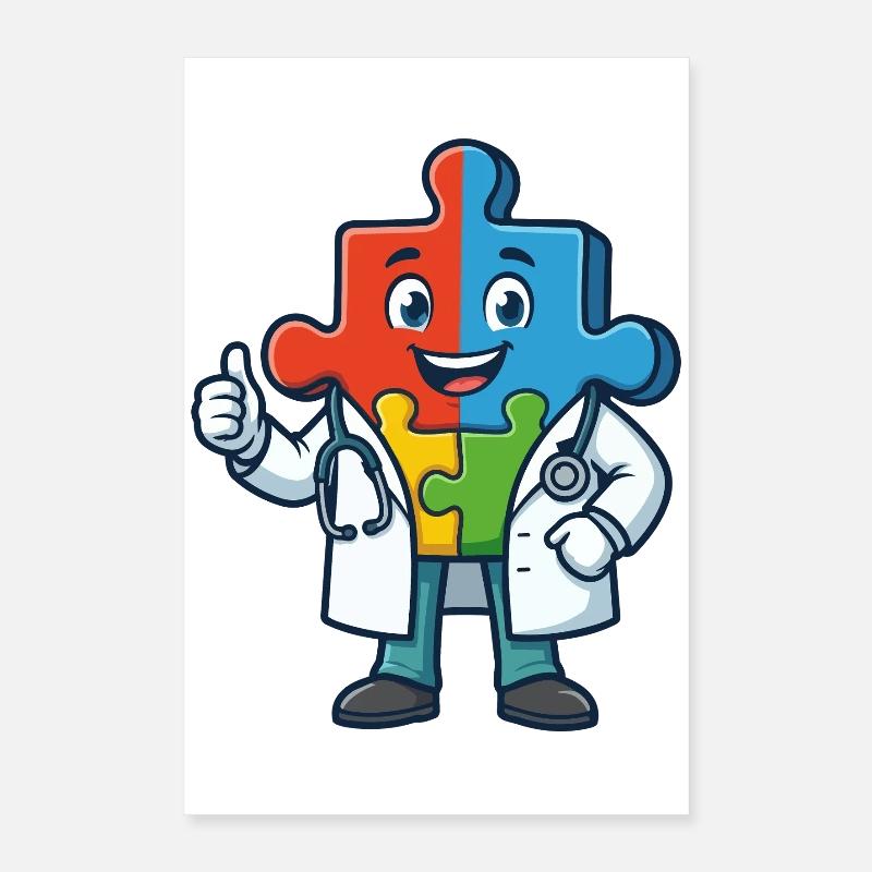 Puzzle Pals Doktormaskottchen Poster 40x60 cm