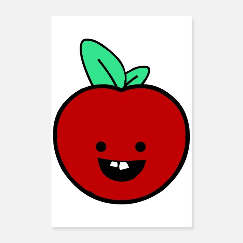 Fröhlicher Apfel  Poster 40x60 cm