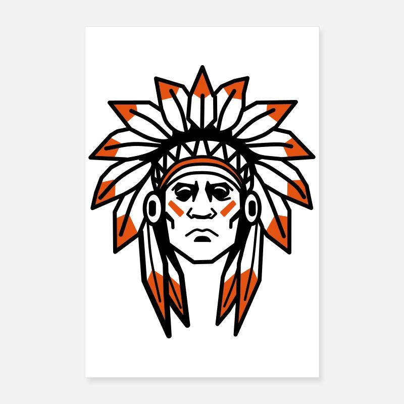 Native Americans Apache Native Chief Poster 16" x 24" (40x60 cm)
