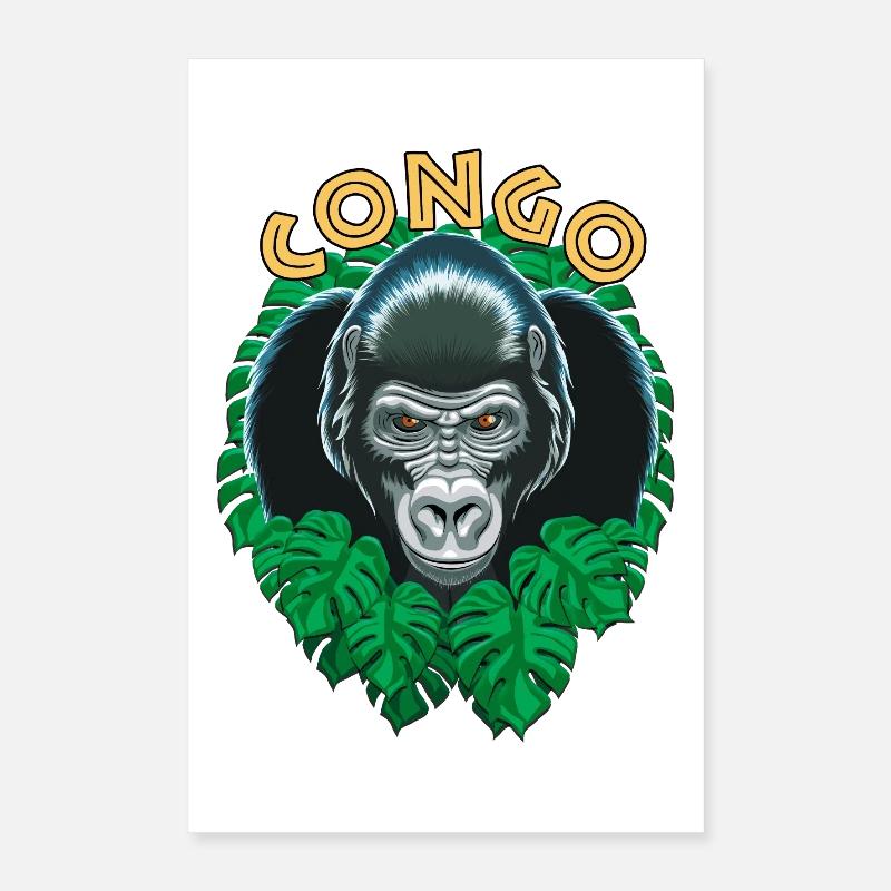 Gorille Du Congo Poster 40 x 60 cm