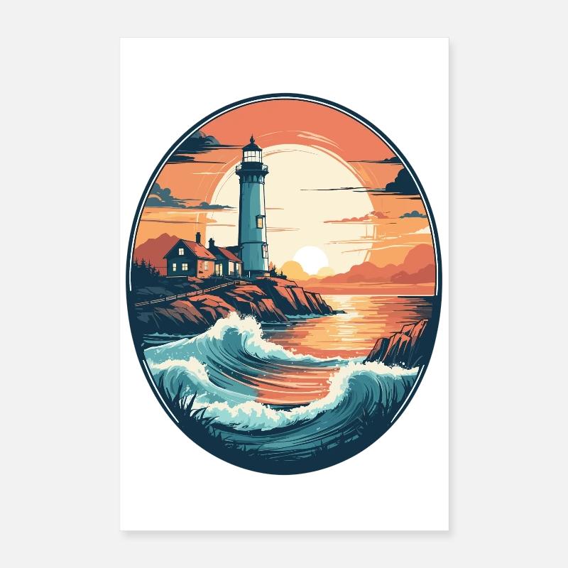 Phare côtier Poster 40 x 60 cm