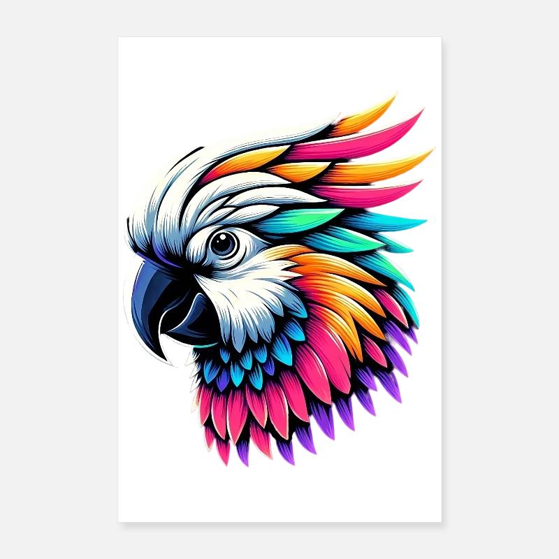 Kakadu-Papagei mit Kamm Poster 40x60 cm