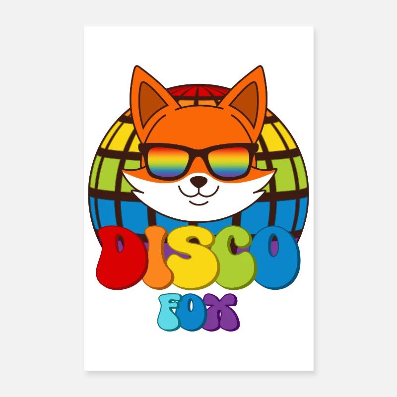 Disco Fox Lunettes de soleil Disco Ball Fox Poster 40 x 60 cm