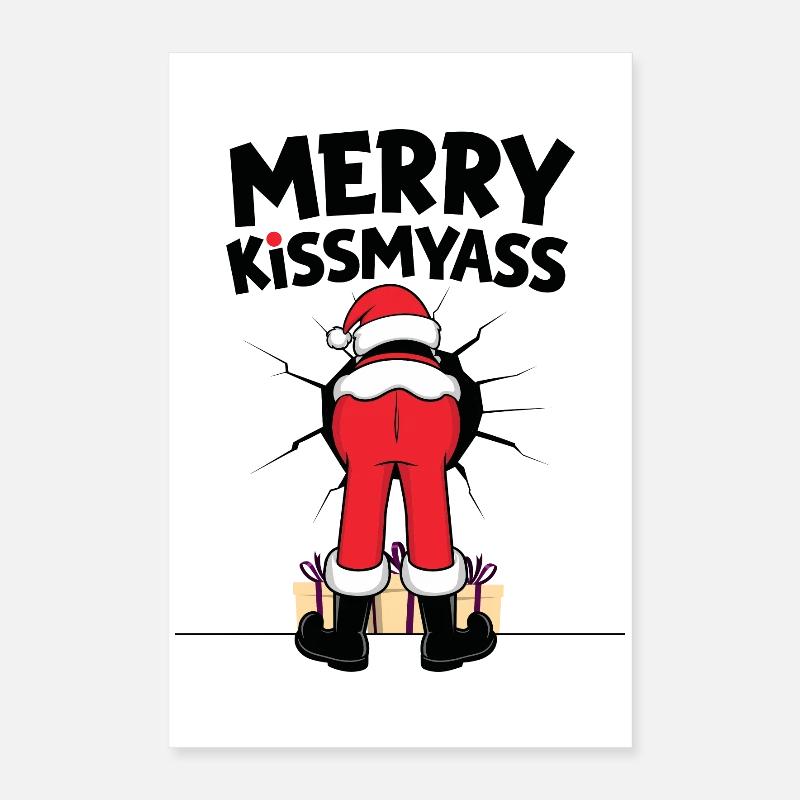 Weihnachtsmann Lustig Poster 40x60 cm