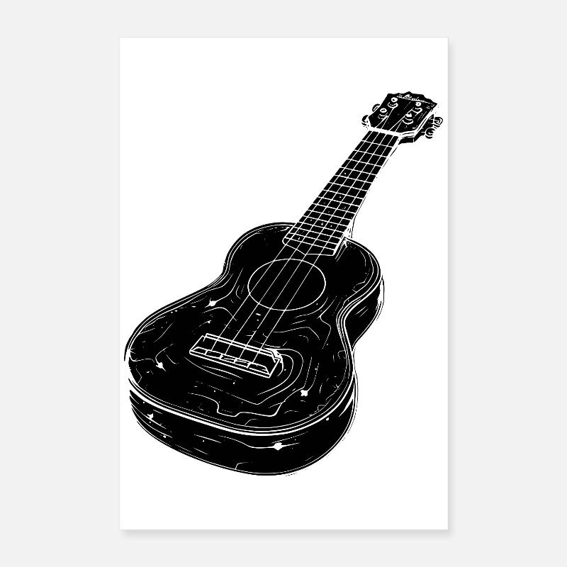 Ukulele Skizze Poster 40x60 cm