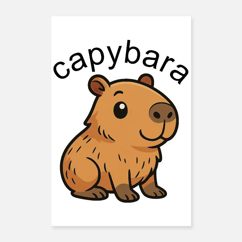 Mignon Dessin Animé Capybara, mignon et cool Poster 40 x 60 cm