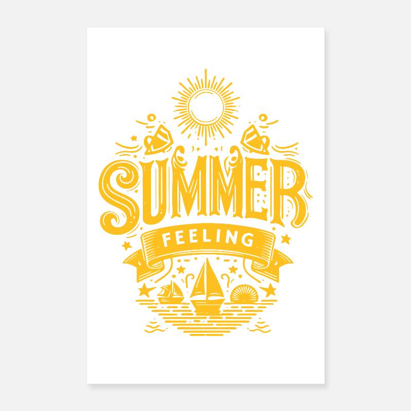 SUMMER Feeling yellow Graphic Poster 40x60 cm