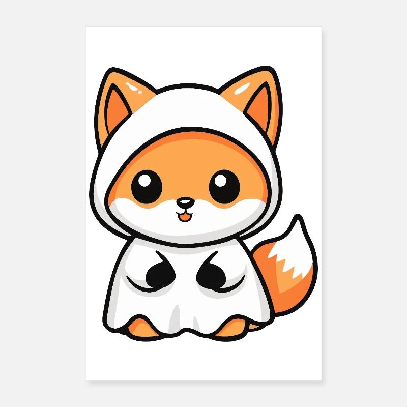 Fuchs Halloween Geist Poster 40x60 cm