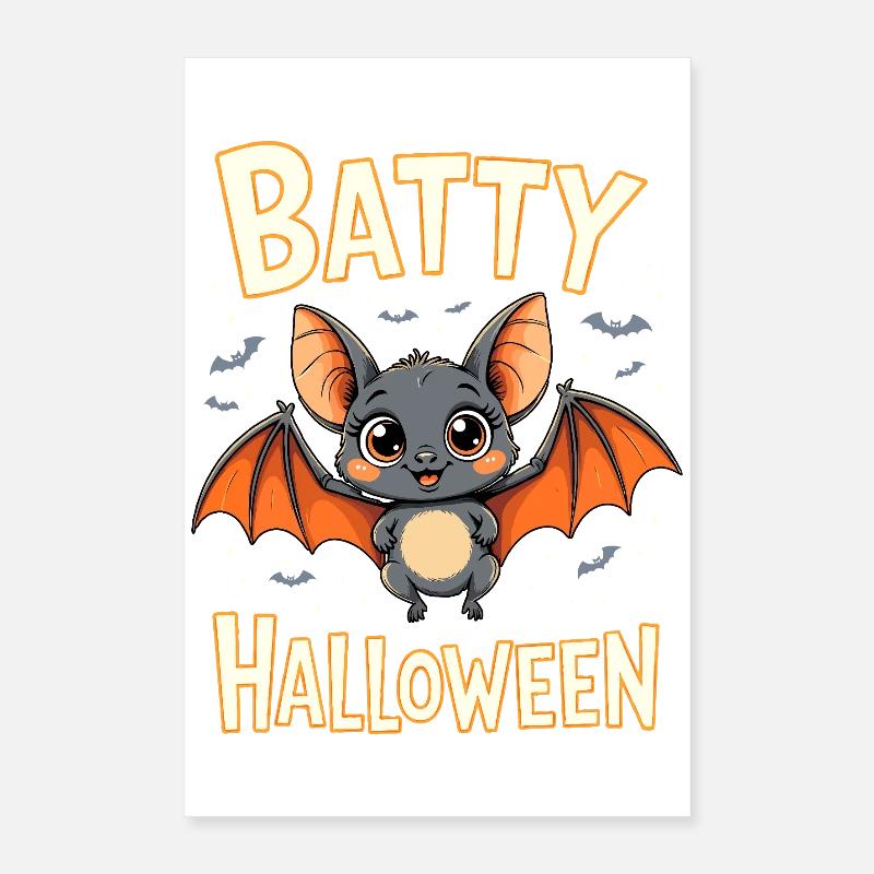Bat Costume Batty Halloween Cute Funny Poster 16" x 24" (40x60 cm)