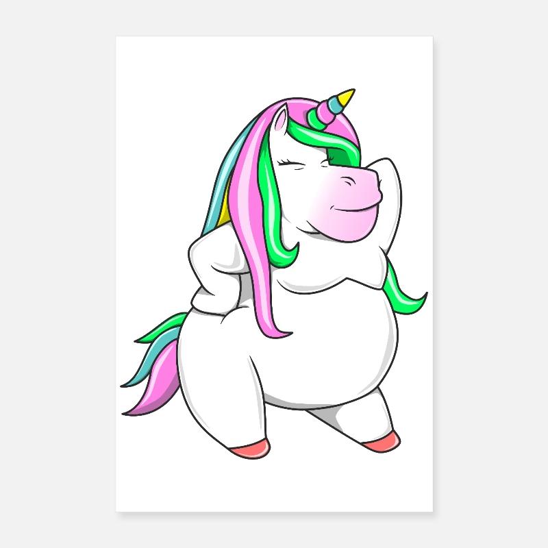 Fat-bulous Unicorn Rainbow Chubby Unicorn Pride Poster 16" x 24" (40x60 cm)