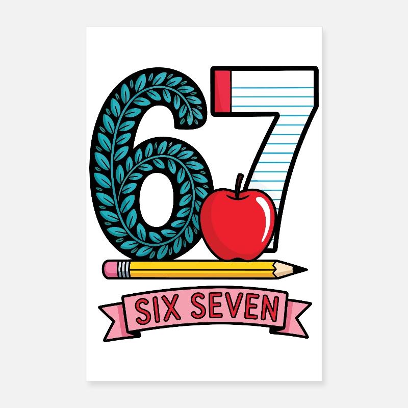 6 7 Apple and Pencil Poster 40x60 cm