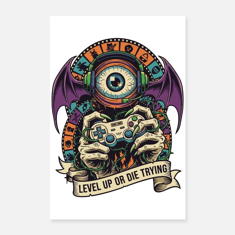 Level Up Augenmonster Controller Poster 40x60 cm