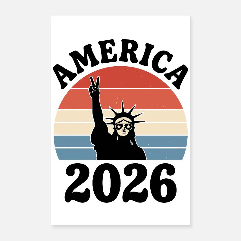 America 2026 Freiheitsstatue Peace Poster 40x60 cm