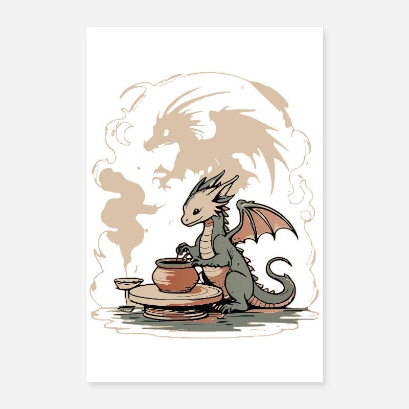 The Dragon Pottery: Mythical Studio Art Edition Poster 40x60 cm