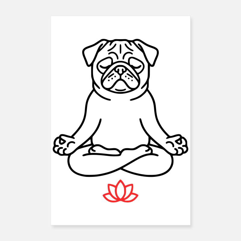 Pug Dog Zen Coloring Book Poster 16" x 24" (40x60 cm)
