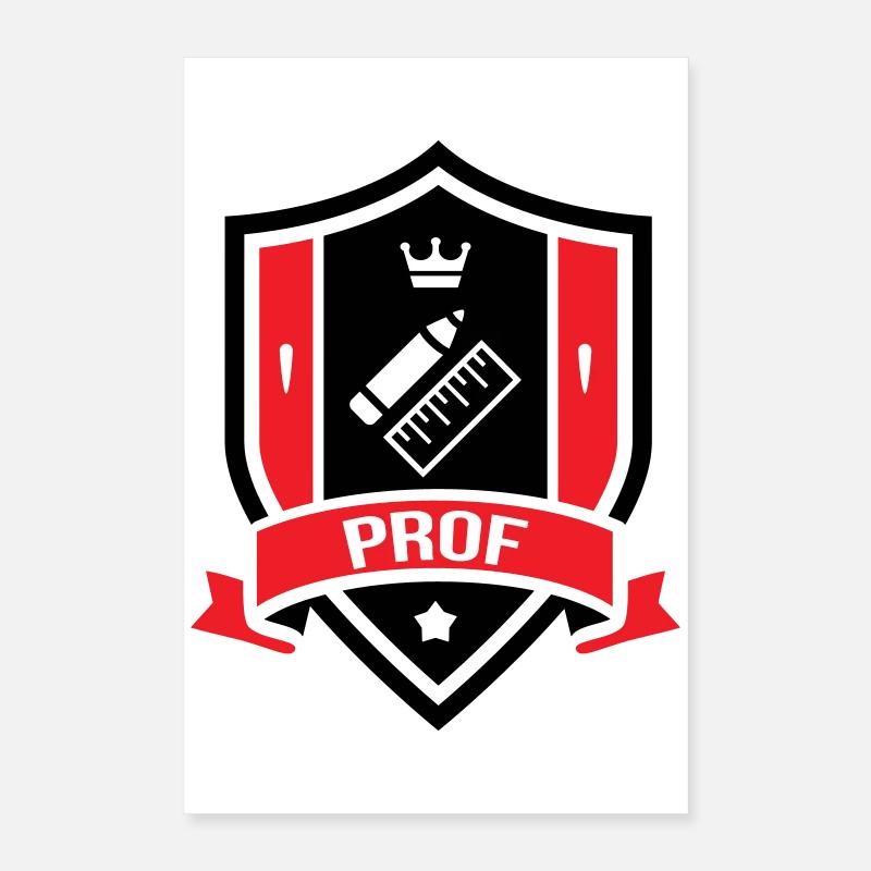 Blason Académique Professeur Couronne  Poster 40 x 60 cm