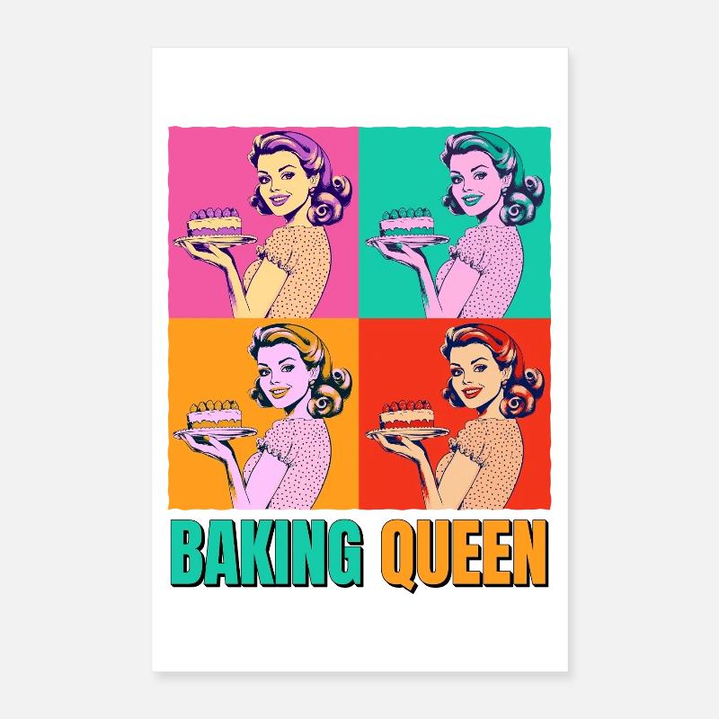 Cuisson Gâteau Cuisson Reine Cuisson Fée Boulanger Pop Art Poster 40 x 60 cm