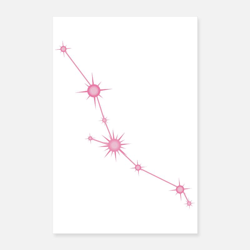 Taurus Star Constellation Zodiac Sign Pastel Pink Poster 16" x 24" (40x60 cm)