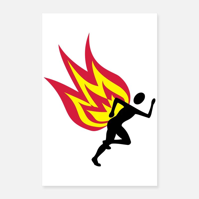 Jogger fire Poster 16" x 24" (40x60 cm)