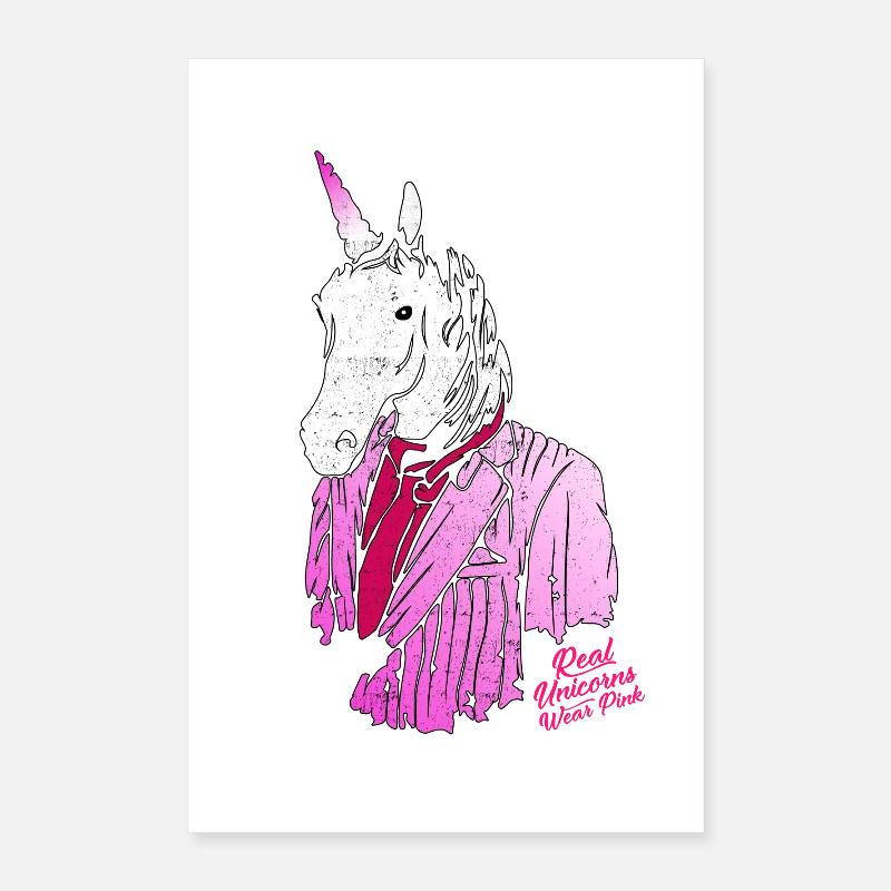 taille basse licorne rose Poster 40 x 60 cm