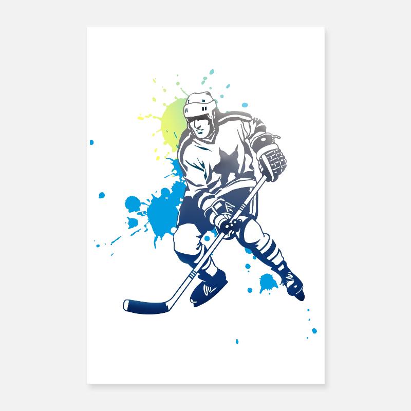 eishockey spritzer puck Eisbären schütze tor angri Poster 40x60 cm