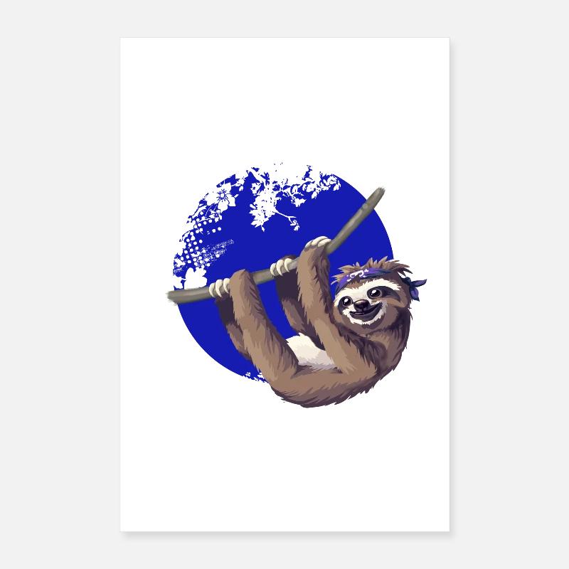 sloth make it slow Faultier langsam Nerd pc chill Poster 40x60 cm