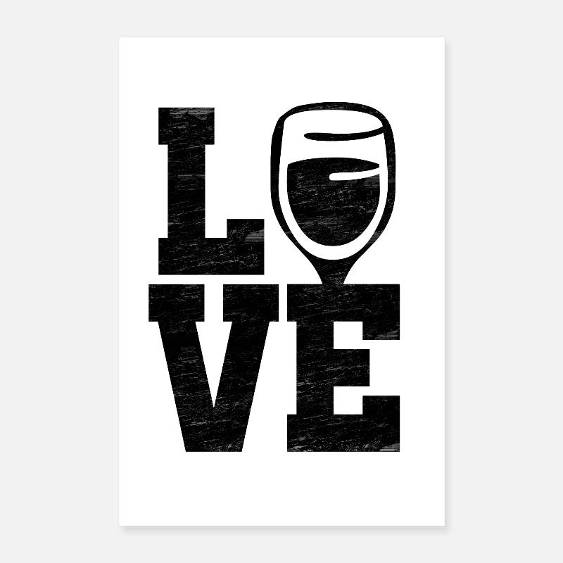 Love Wine Poster 40x60 cm