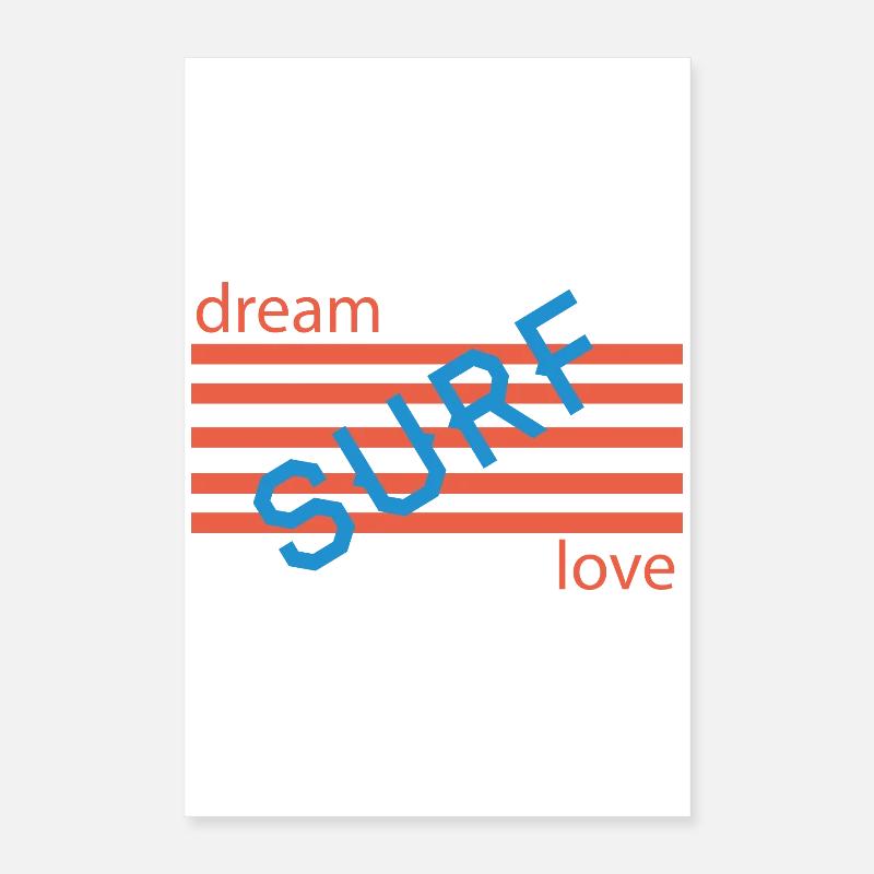 Dream Love Retro Stripes Poster 40 x 60 cm