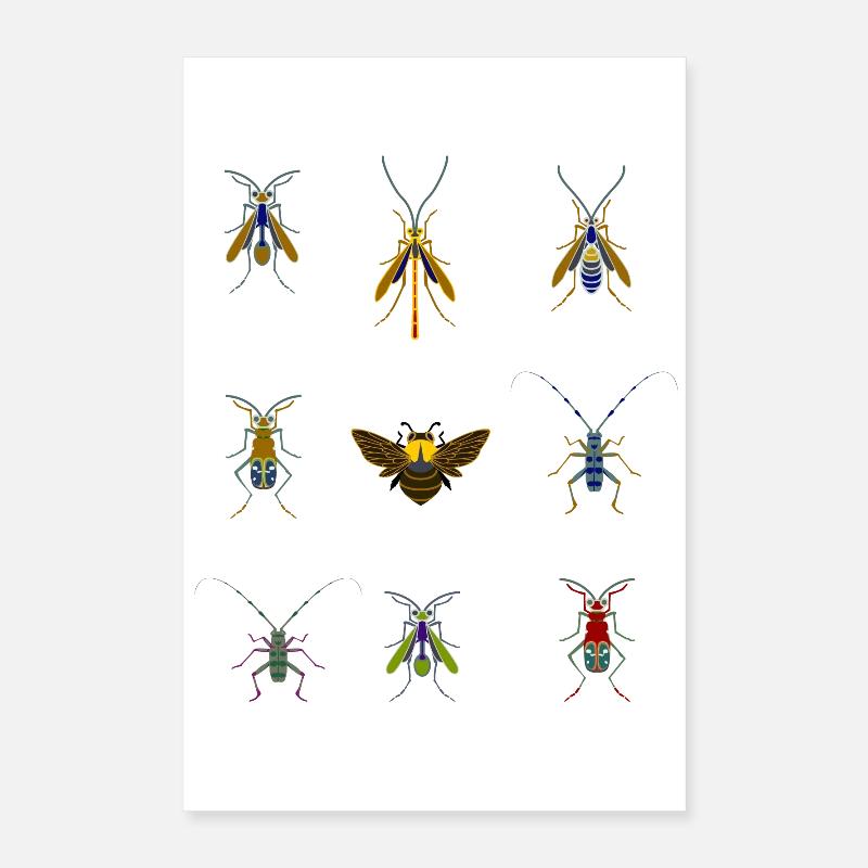 insects mosquitoes bee sting overview fly bug Poster 16" x 24" (40x60 cm)