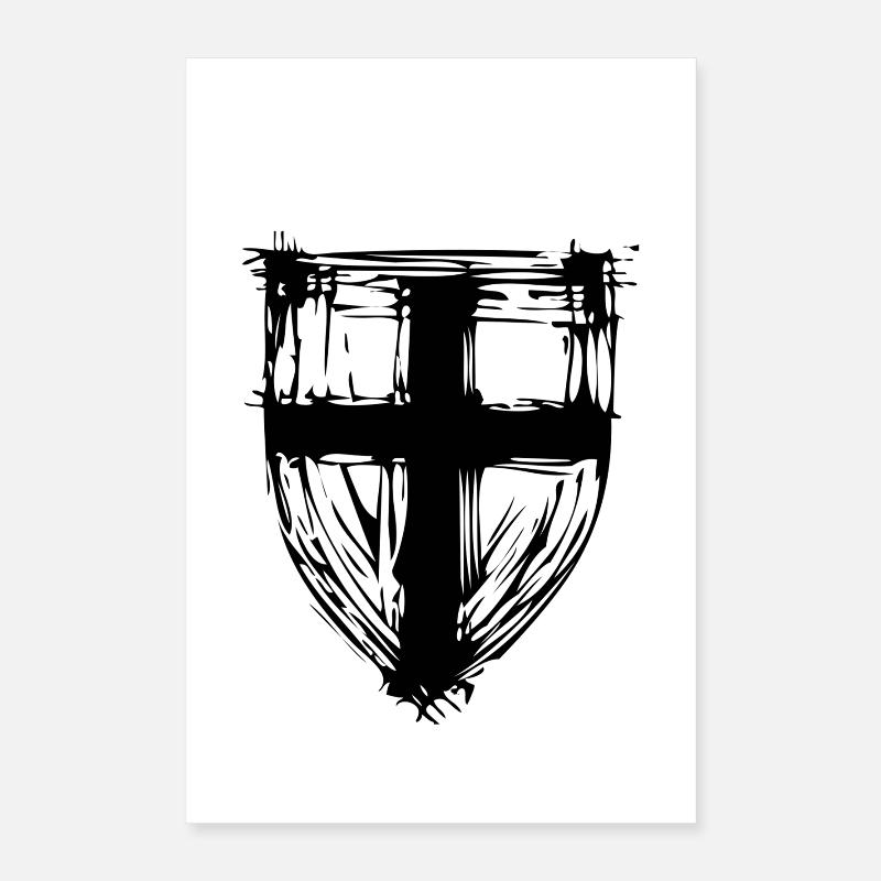 Protective shield with cross Poster 16" x 24" (40x60 cm)