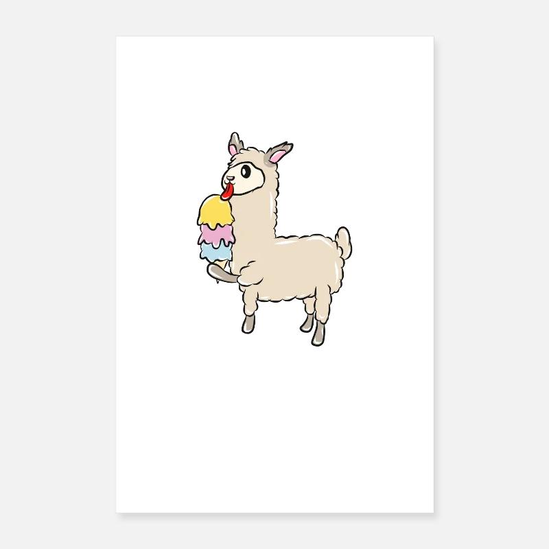 Lama Eiskrem Poster 40x60 cm