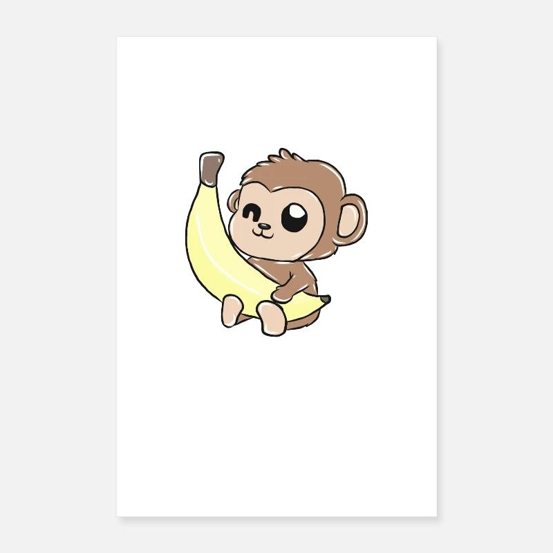 Affe Banane Geschenk Poster 40x60 cm
