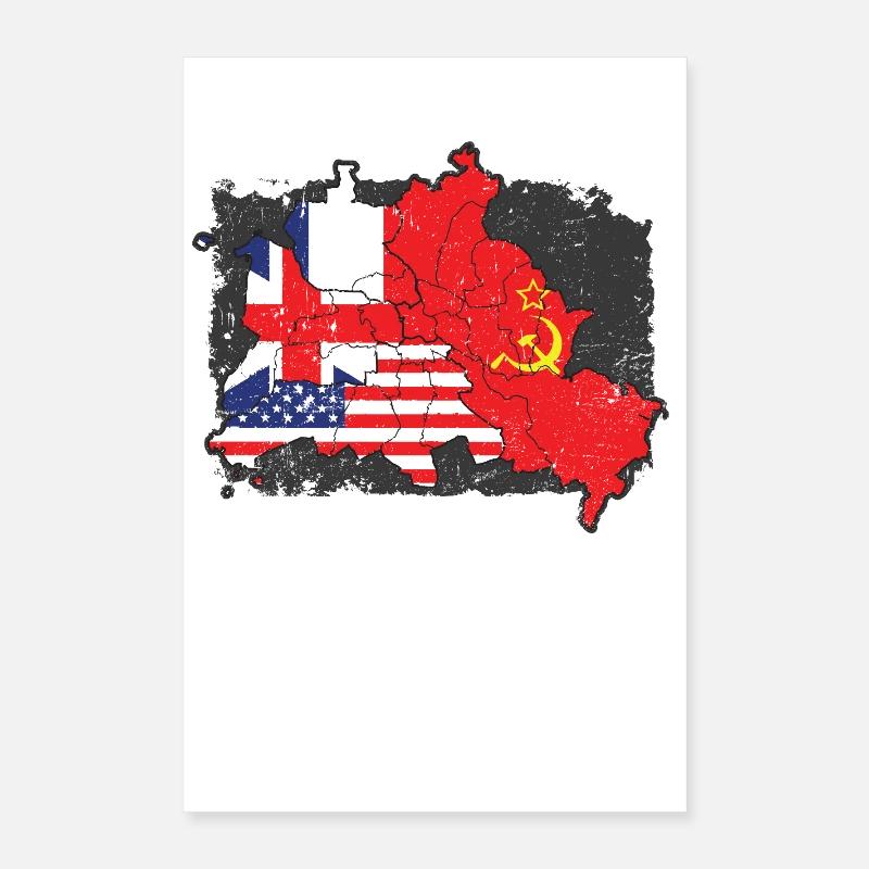 Secteurs de division de Berlin 1945 Poster 40 x 60 cm