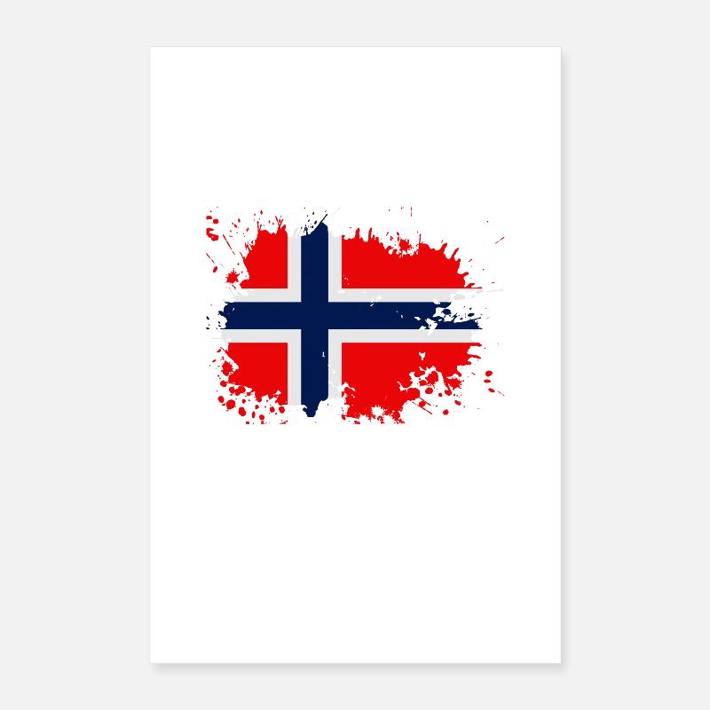Norway Flag Splash Poster 16" x 24" (40x60 cm)