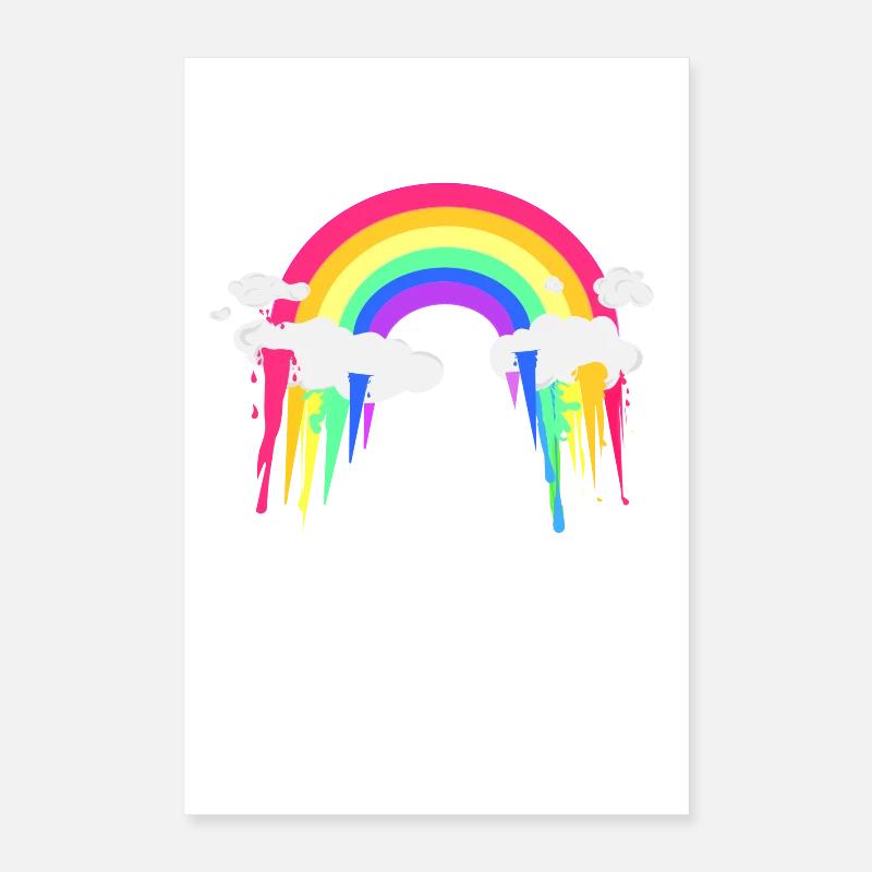 Rainbow Clouds Abstrak Poster 16" x 24" (40x60 cm)