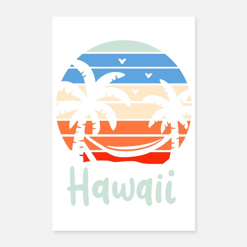 Hawaï Rétro Poster 40 x 60 cm