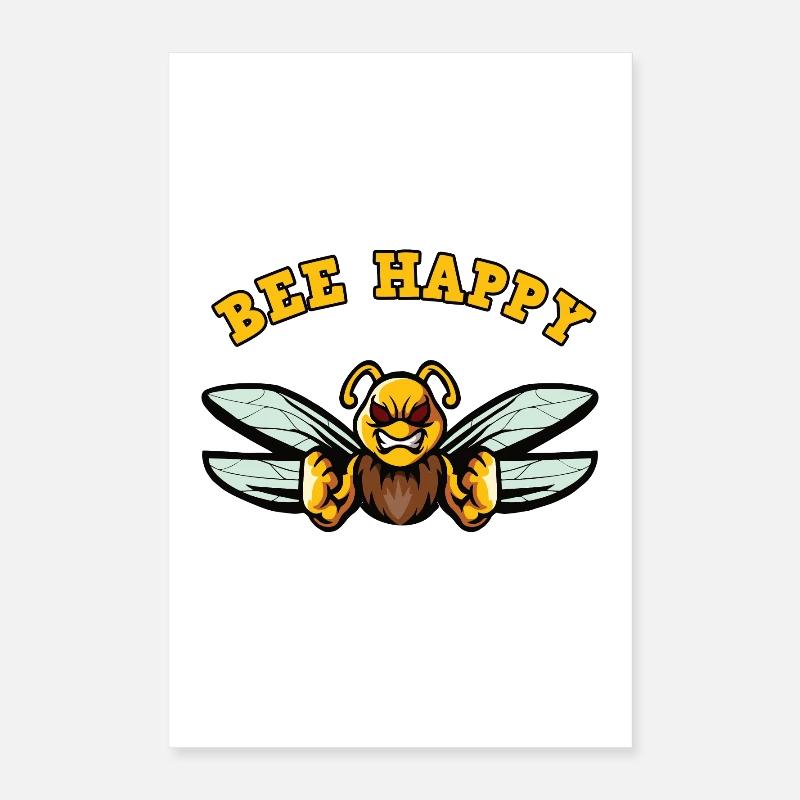 Bee Lucky Motif with Aggression Poster 16" x 24" (40x60 cm)