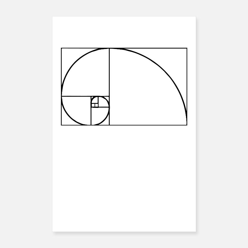 Tshirt Fibonacci Poster 40 x 60 cm