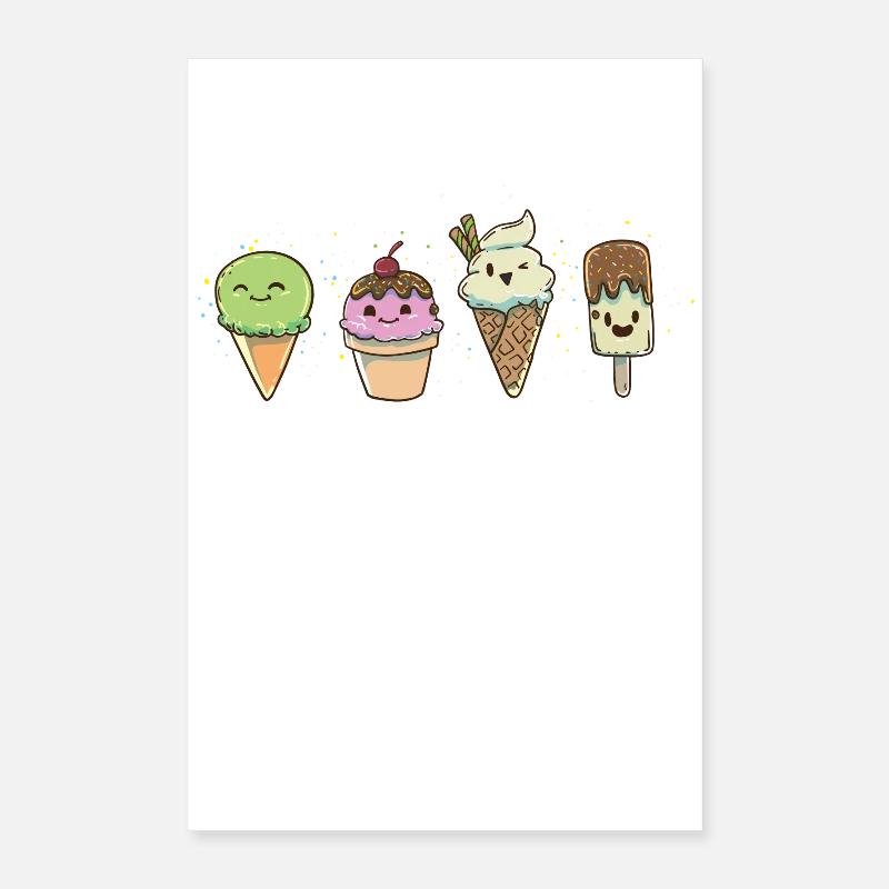 Eis Eisdiele Eiscafe Poster 40x60 cm