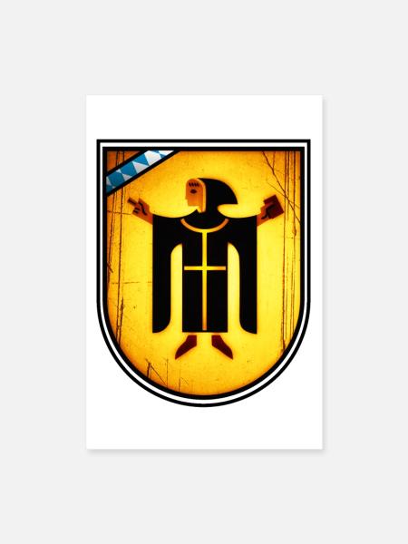 München's Mönch - Poster 40x60 cm - Weiß