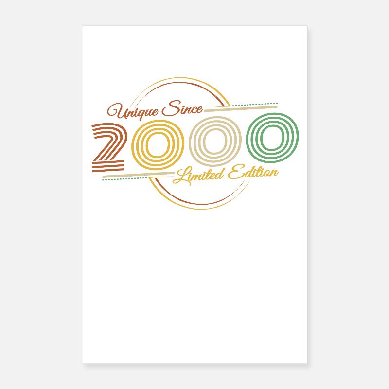 2000 Birthday Retro Unique Since 2000 Poster 16" x 24" (40x60 cm)
