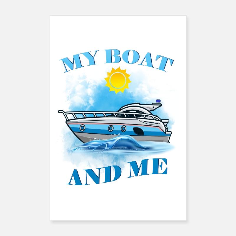 Mon bateau et moi - Poster 40 x 60 cm - blanc