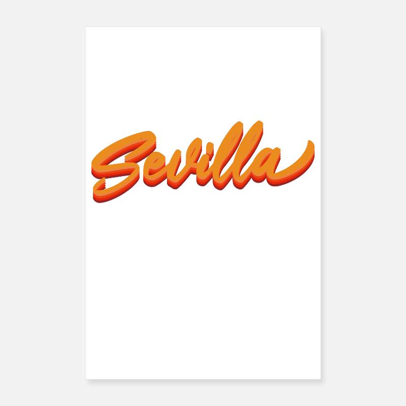 Sevilla Gradient Script Logo Poster 40 x 60 cm