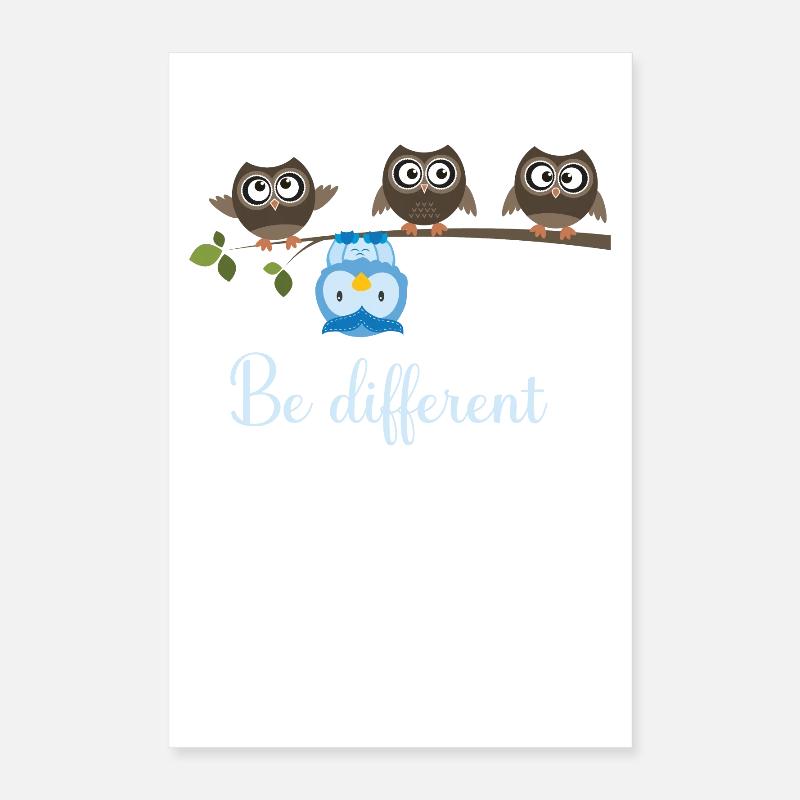 Be Different Owl Poster 16" x 24" (40x60 cm)