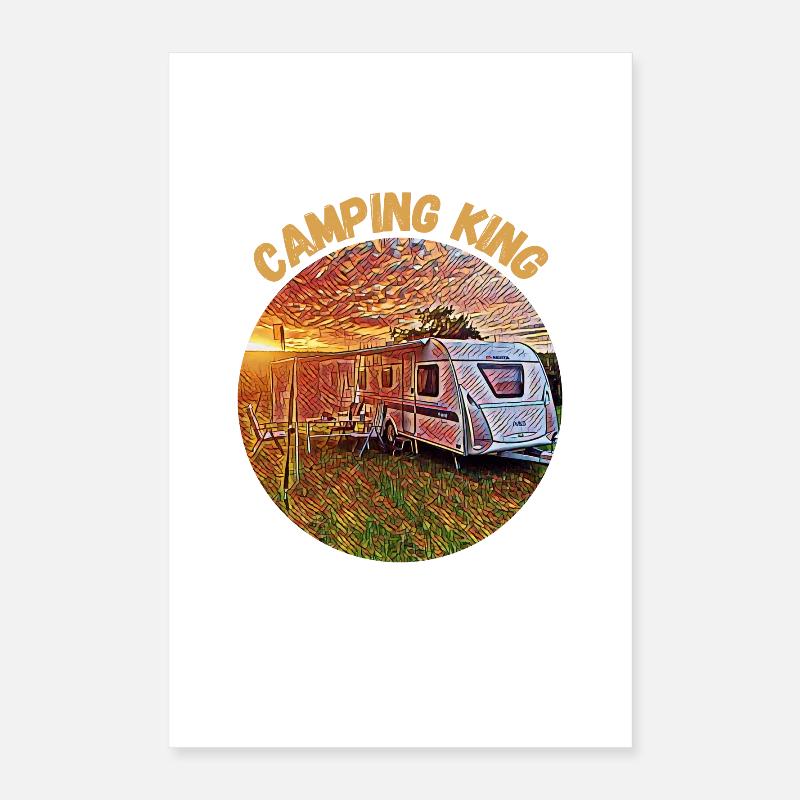 Camping King, Wohnwagen, Design, Geschenkidee, Poster 40x60 cm