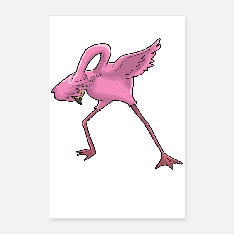 Flamingo Dabbing Poster 16" x 24" (40x60 cm)